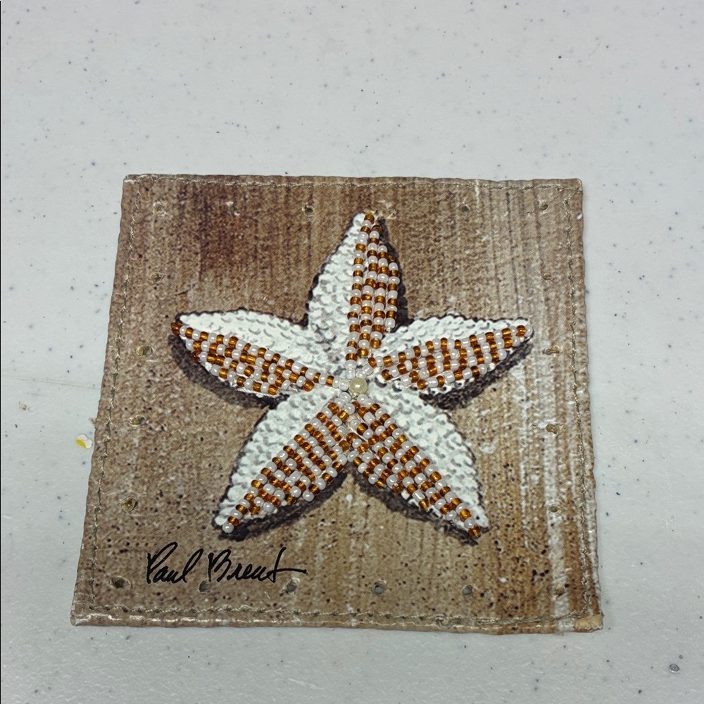 Beaded Starfish Appliqué Coastal Embellishment Nautical Craft Decor 4 Inch